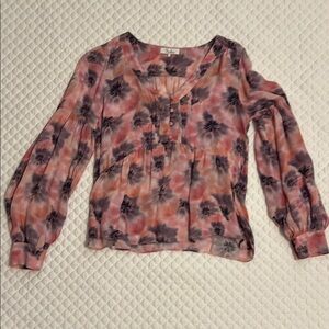 Floral Pink and Blue Women's Top
